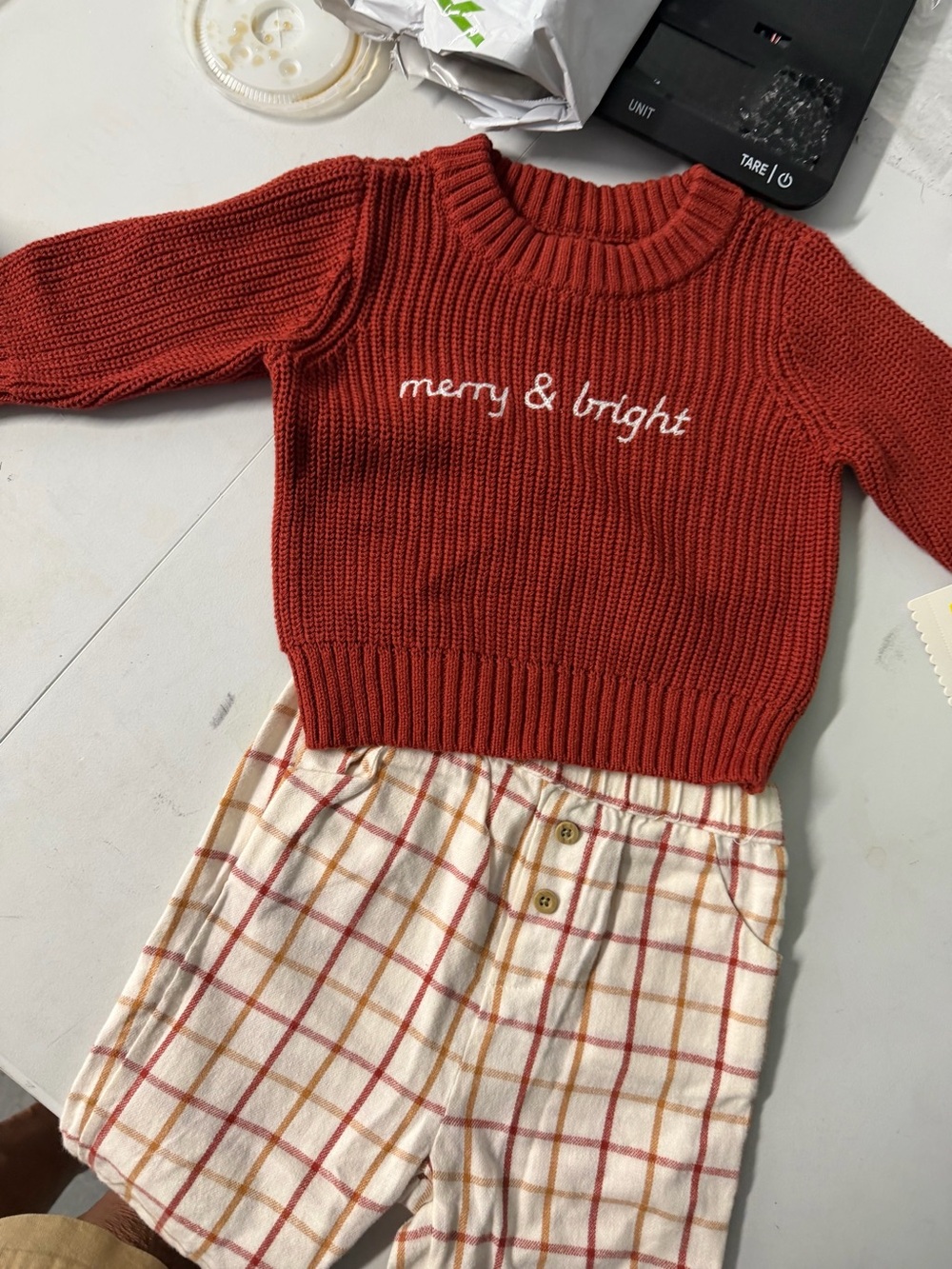 Cat and Jack 0- three months two-piece Christmas outfit new with tags